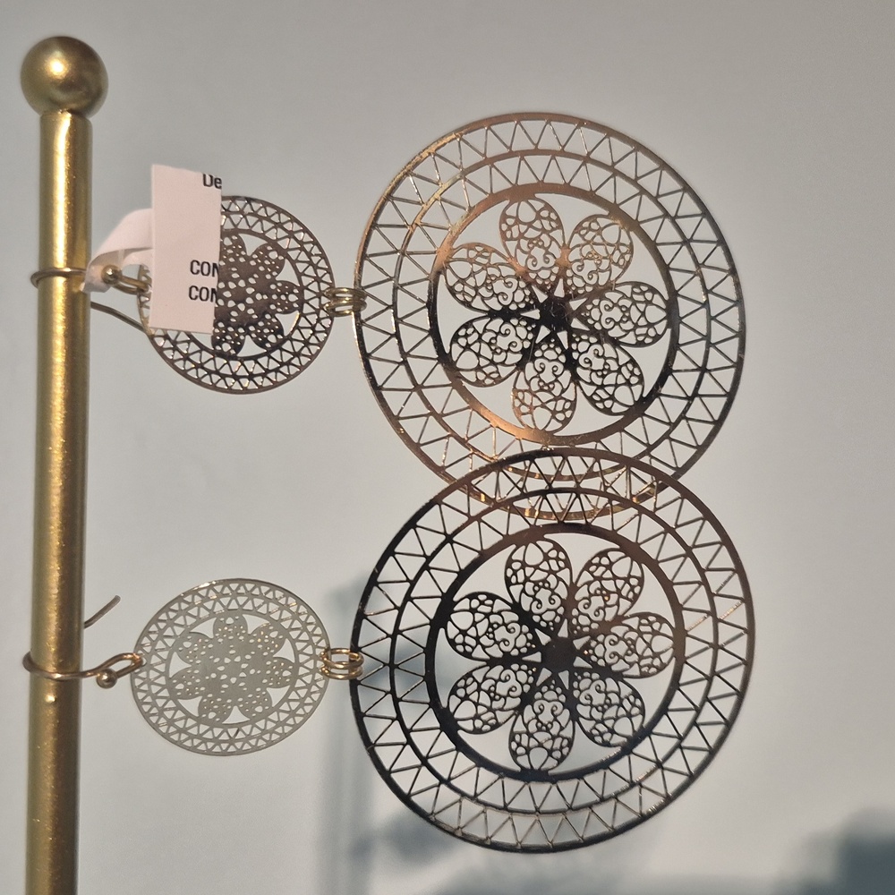 Noir Jewelry Gold Round Filagree Earrings
